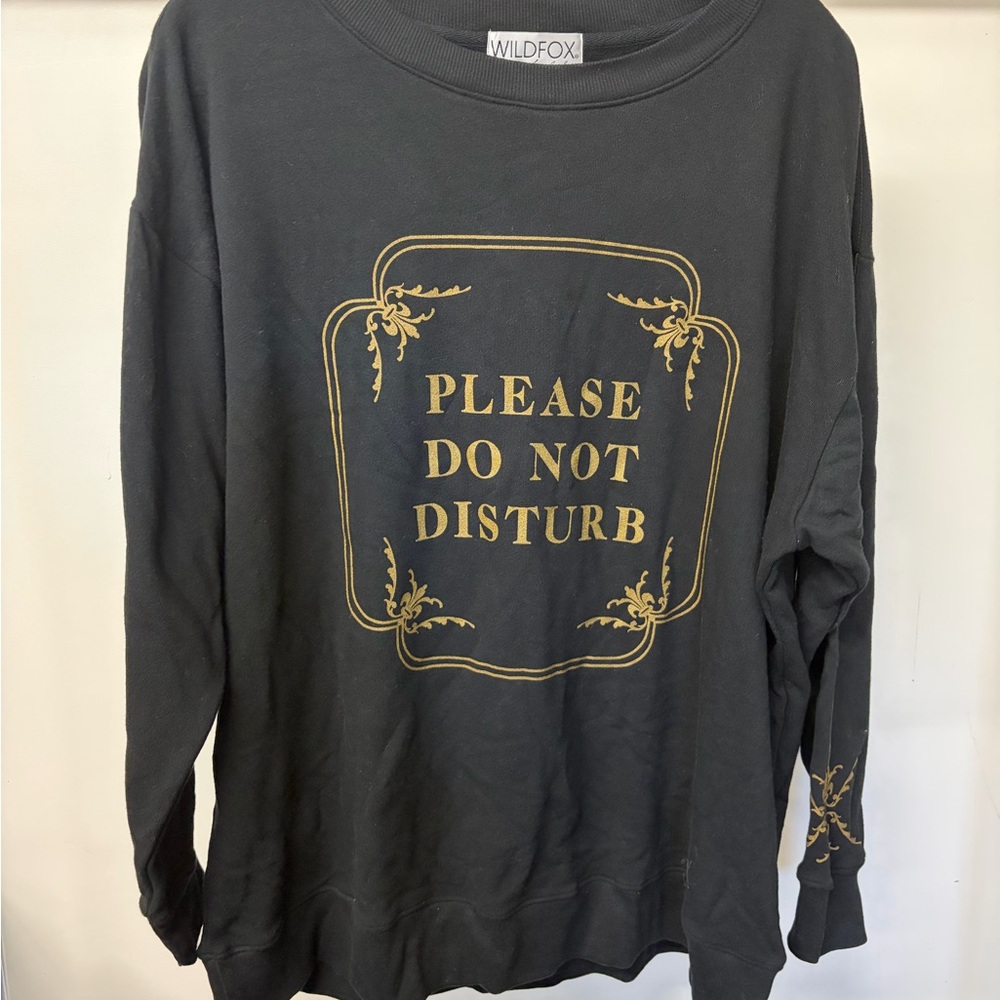 NWT Wildfox Please Do Not Disturb with Gold Design Roadtrip Sweater
